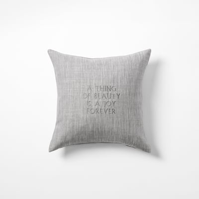 Cushion  A Thing Of Beauty is a Joy Forever - Svenskt Tenn Online - Length 40 cm Width 40 cm, Linen, Pewter Grey, Svenskt Tenn