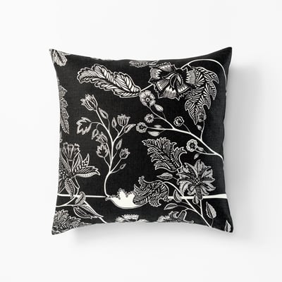 Cushion Textile Chintz - Svenskt Tenn Online - Length 50 cm Width 50 cm, Linen, Black