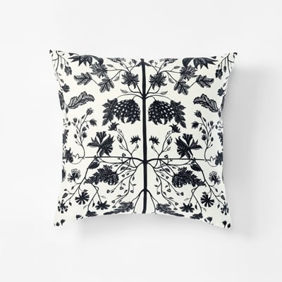 Cushion Textile Chintz - Svenskt Tenn Online - Length 50 cm Width 50 cm, Linen, White