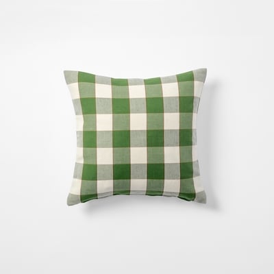 Cushion Gripsholmsruta - Svenskt Tenn Online - Length 40 cm Width 40 cm, Linen & Cotton, Gripsholmsruta, Green
