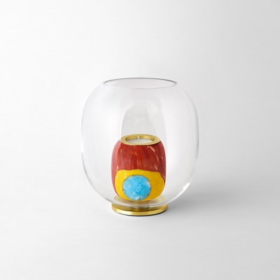 Tealight Holder Fusa - Svenskt Tenn Online - Diameter 16 cm Height 17 cm, Glass, Orange, Luca Nichetto