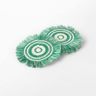 Coaster Fans - Svenskt Tenn Online - 14,5 cm, Straw, Green