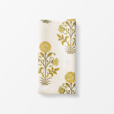 Napkin Everlasting Flower - Svenskt Tenn Online - Length 50 cm Width 50 cm, Cotton, Yellow, Svenskt Tenn