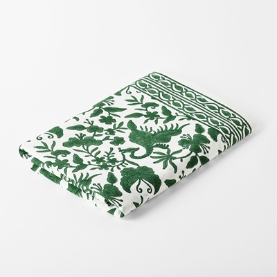 Table Cloth Dragon Bird - Svenskt Tenn Online - Length 250 cm Width 150 cm, Cotton, Green, Svenskt Tenn