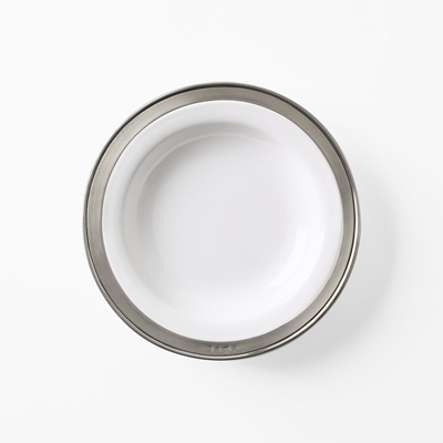 Soup Plate with rim - Svenskt Tenn Online - Ø24 cm, Pewter, White, Cosi Tabellini