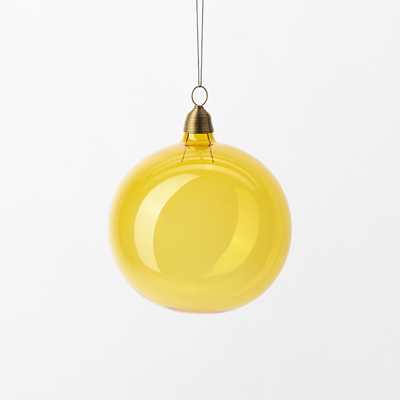 Christmas Bauble - Svenskt Tenn Online - Height 8 cm, Glass, Yellow, Svenskt Tenn