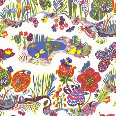 Textile Butterfly - Svenskt Tenn Online - Width 130 cm Repeat 80 cm, Cotton, Butterfly, Josef Frank