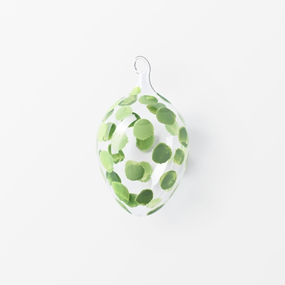 Glass Egg Handpainted - Svenskt Tenn Online - Height 5 cm, Glass, Green, Siri Carlén