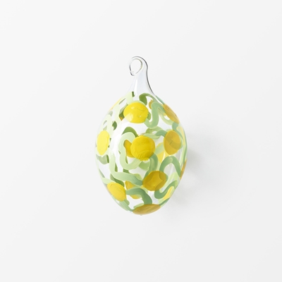 Glass Egg Handpainted - Svenskt Tenn Online - Glass, Green Yellow, Siri Carlén