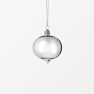 Bauble Onion - Svenskt Tenn Online - Height 6 cm, Glass, Silver, Svenskt Tenn