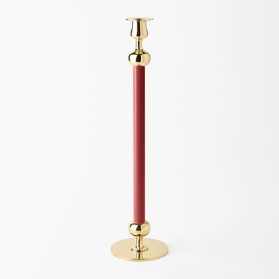 Candle Holder Pillar - Svenskt Tenn Online - Brass, Red, Josef Frank