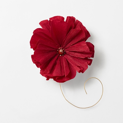 Flower Winter Light - Svenskt Tenn Online - Width 10 cm, Paper, Brass & Glass, Red, Sofia Vusir Jansson