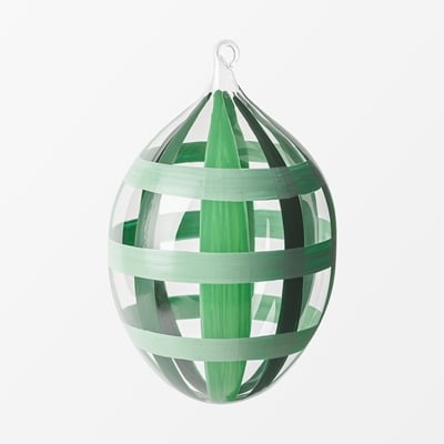 Handpainted Glass Egg - Svenskt Tenn Online - Height 10 cm, Green, Evelina Kroon