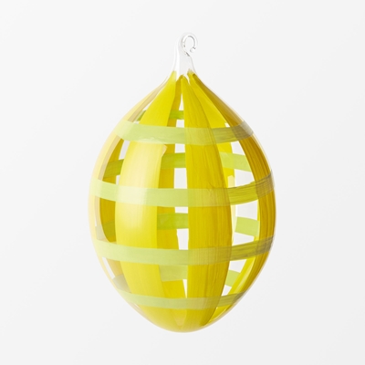 Handpainted Glass Egg - Svenskt Tenn Online - Height 10 cm, Yellow, Evelina Kroon