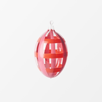 Handpainted Glass Egg - Svenskt Tenn Online - Height 5 cm, Pink, Evelina Kroon
