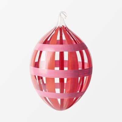 Handpainted Glass Egg - Svenskt Tenn Online - Height 10 cm, Pink, Evelina Kroon