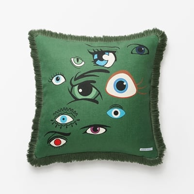 Cushion Milky Eye - Svenskt Tenn Online - Green, Jean-Philippe Demeyer