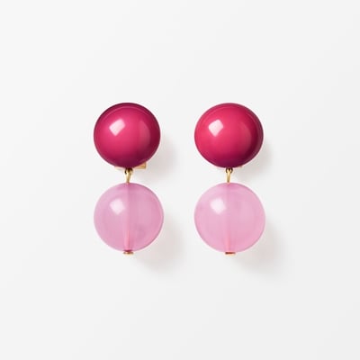 Earrings Milano Sphere - Svenskt Tenn Online - Height 4 cm, Dark pink, Lorena Taddei