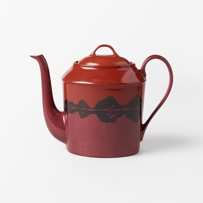 Teapot Discreet Charm - Svenskt Tenn Online - Volume 105 cl, Porcelain, Red, Mamma Andersson