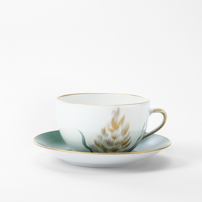 Tea Service Marie Daage - Svenskt Tenn Online - Porcelain, Teacup with plate, Turquoise Gold, Marie Daage