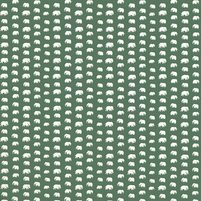 Wallpaper Elefant - Svenskt Tenn Online - Length 10,05 m/roll Width 53 cm, Non-Woven, Elefant, Green, Estrid Ericson
